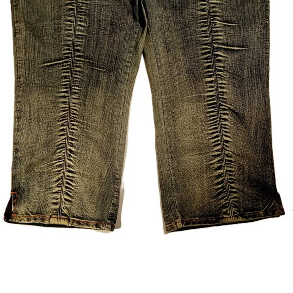 CREST Jeans  sz 17/18  Capri  Loose Fit  Orange Stitch Stretch  Front Seam   NWT - Picture 3 of 12